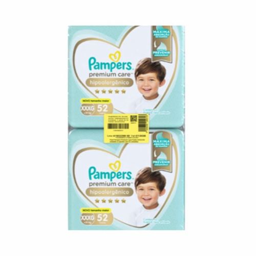 Fralda Descartável Infantil Pampers Premium Care Xxxg + De 19Kg Pacote 2 Unidades 52 Fraldas Cada Pacote Fralda Descartável Infantil Pampers Premium Care Xxxg + De 19Kg Pacote 2 Unidades 52 Fraldas Cada Pacote
