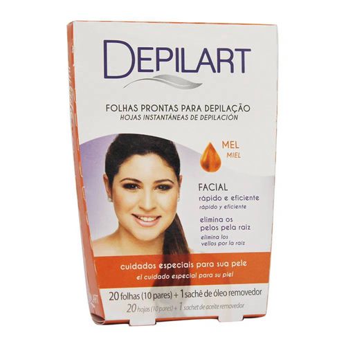 Depilador Folhas Prontas Depilart Facial Mel c/ 20 Unidades Depilador Folhas Prontas Depilart Facial Mel c/ 20 Unidades