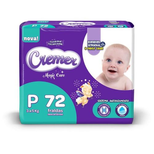 Fralda Descartável Cremer Hiper Pq 72 Unidades