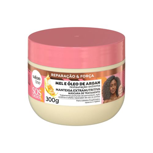 Creme Para Tratamento Salon Line 300g Meu Liso Manteiga Mel E Óleo De Argan