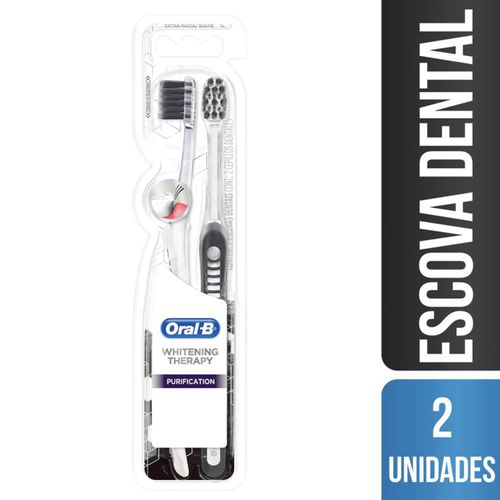 Escova Whitening Therapy Purifica Oral-B Simples c/2 Unidades
