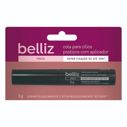Cola Para Cilios Belliz 48Hrs Preta Com Aplicador Cola Para Cilios Belliz 48Hrs Preta Com Aplicador