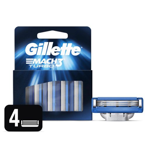 Carga De Laminas De Barbear Gillette Mach3 Turbo c/ 4 Unidades Carga De Laminas De Barbear Gillette Mach3 Turbo c/ 4 Unidades