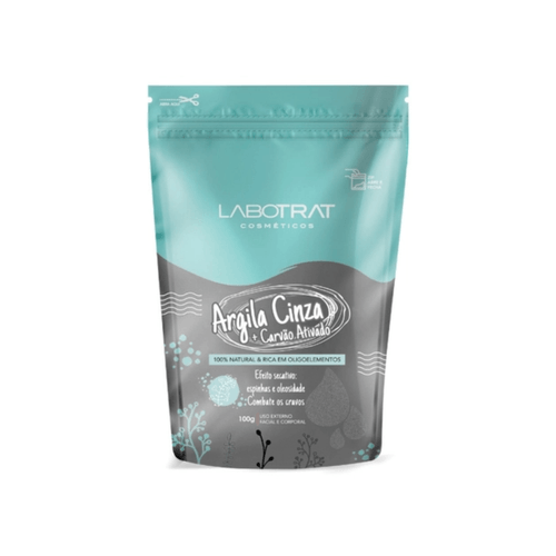 Argila Cinza Carvão Ativado 100g Labotrat Argila Cinza Carvão Ativado 100g Labotrat
