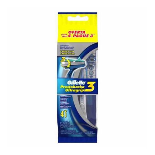 Aparelho De Barbear Gillette Ultragrip 3 Prestobarba 4 Unidades Aparelho De Barbear Gillette Ultragrip 3 Prestobarba 4 Unidades