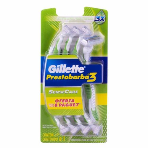 Aparelho De Barbear Gillette Prestobarba 3 Sensecare Com 8 Unidades Aparelho De Barbear Gillette Prestobarba 3 Sensecare Com 8 Unidades