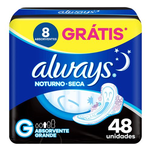 Absorvente Always Noturno Seca ”G” c/48 Unidades
