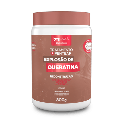 Creme De Pentear E Tratamento Explosão De Queratina 800G | Bn.cachos