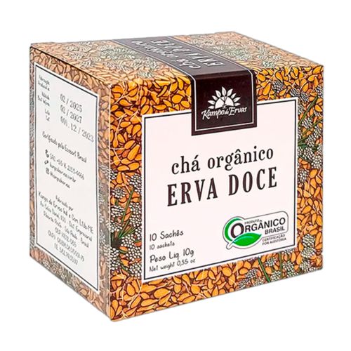 Chá de Erva Doce Orgânico Kampo de Ervas 10 Sachês Chá de Erva Doce Orgânico Kampo de Ervas 10 Sachês
