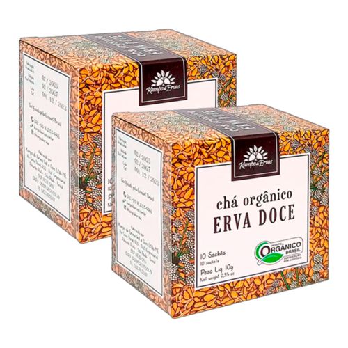 Kit 2X: Chá de Erva Doce Orgânico Kampo de Ervas 10 Sachês Kit 2X: Chá de Erva Doce Orgânico Kampo de Ervas 10 Sachês