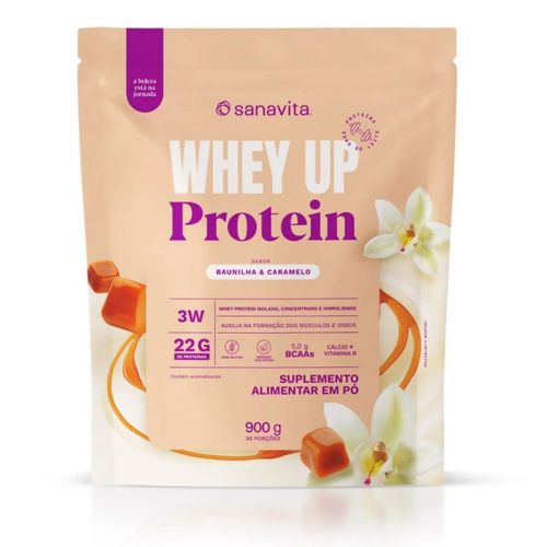 Whey Protein 3W + BCAA 900g Sabor Baunilha e Caramelo Sanavita Whey Protein 3W + BCAA 900g Sabor Baunilha e Caramelo Sanavita
