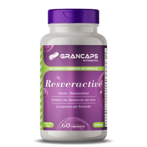 Resveratrol com Licopeno 60 cápsulas 500mg Grancaps Resveratrol com Licopeno 60 cápsulas 500mg Grancaps