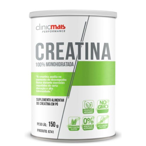Creatina Pura 150g Sabor Neutro ClinicMais Creatina Pura 150g Sabor Neutro ClinicMais