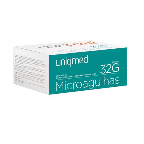 Microagulhas Ultrafinas para Procedimentos Estéticos 32G (4x0,23mm) - 100un - Uniqmed Número 11