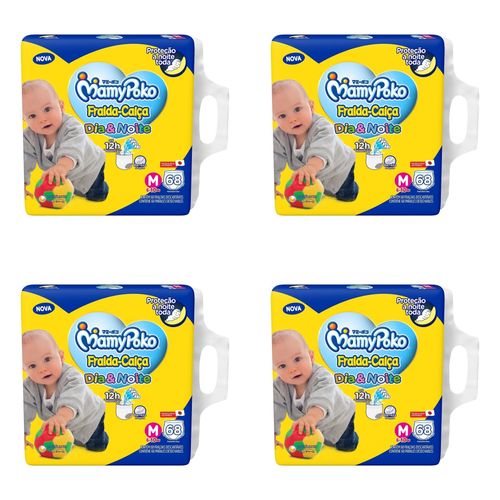 Kit 4 Fraldas Calça Dia&Noite MamyPoko 