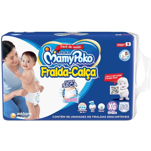 Kit 4 Fraldas Calça Mamypoko Super Seca XG 56 Unidades cada