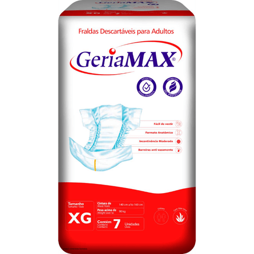 Kit 4 Fraldas Geriamax Xg 7 Un Kit 4 Fraldas Geriamax Xg 7 Un