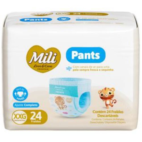 Kit 2 Fraldas Mili Lovecare Pants Jumbo (Xgg) 24 Unidades cada Kit 2 Fraldas Mili Lovecare Pants Jumbo (Xgg) 24 Unidades cada