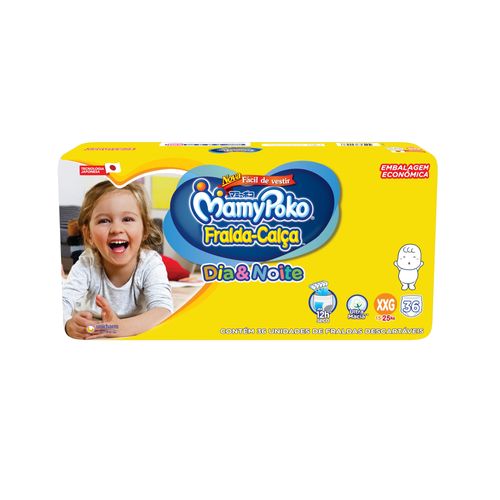 Kit 2 Fraldas Calça Mamypoko Dia e Noite XXG 36 Unidades cada