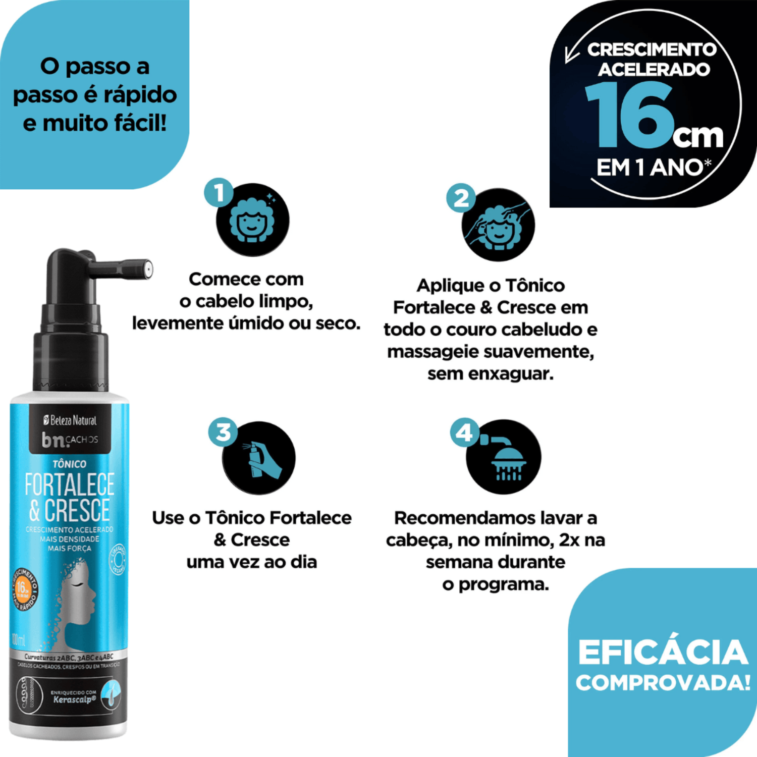 Tônico Capilar Fortalece e Cresce 100ml | bn.Cachos
