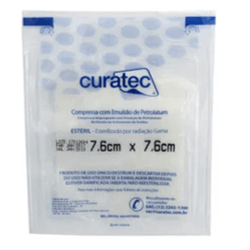 Curativo Compressa com Emulsão de Petrolatum 7,6 x 7,6cm - 6un - Curatec