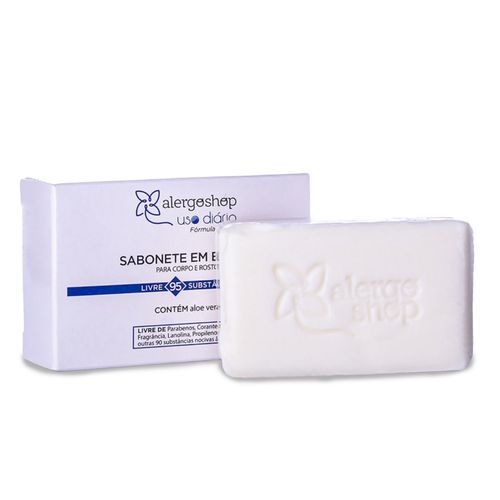 Sabonete em Barra Aloe Vera Uso Diário 100g - Alergoshop Sabonete em Barra Aloe Vera Uso Diário 100g - Alergoshop