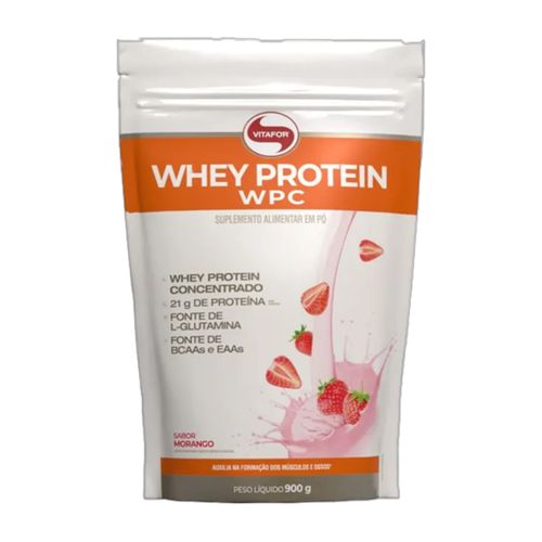 Whey Protein WPC Morango Vitafor 900g Whey Protein WPC Morango Vitafor 900g