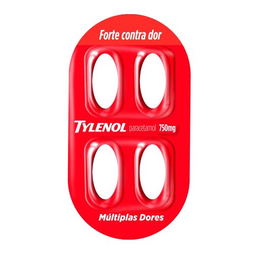 Analgésico E Antitérmico Tylenol 750Mg 4 Comprimidos