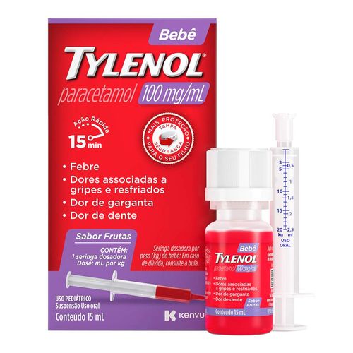 Analgésico E Antitérmico Tylenol Bebê 100Mg/Ml 15Ml