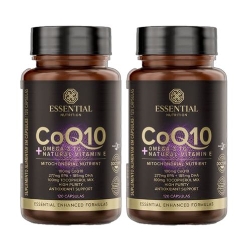 Kit 2X: Coq10 + Omega 3tg + Vitam E Essential Nutrition 120 Cápsulas