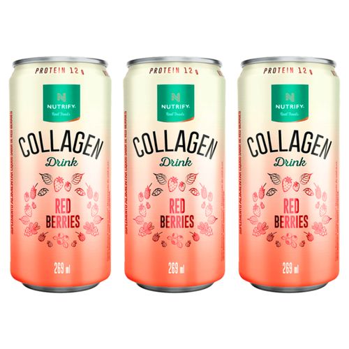 Kit 3X: Collagen Drink Red Berries Nutrify 269ml