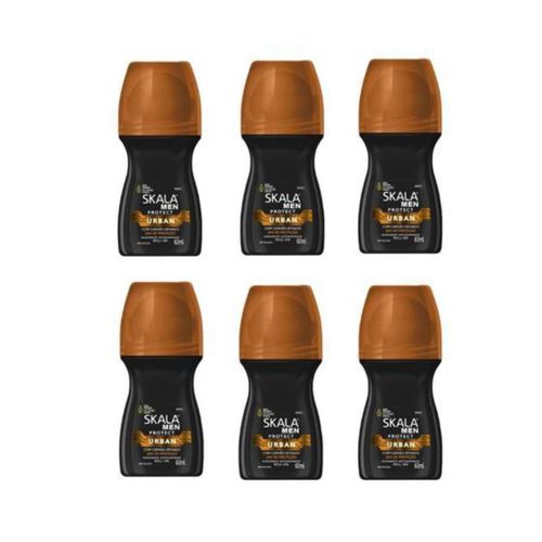 Kit c/6 Unidades de Desodorante Rollon Skala 60ml Men Protect Urban