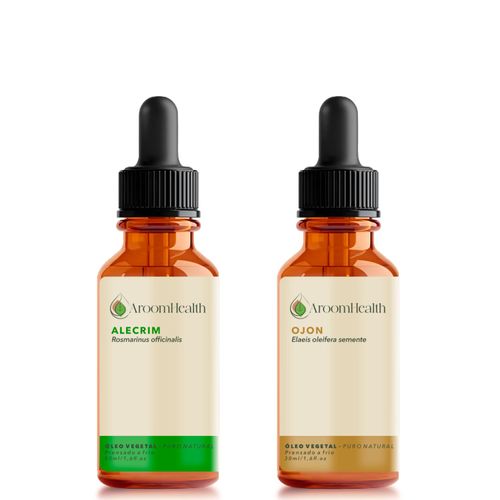 Kit óleos vegetais de Alecrim, semente de Ojon/Batana - 30ml cada Kit óleos vegetais de Alecrim, semente de Ojon/Batana - 30ml cada