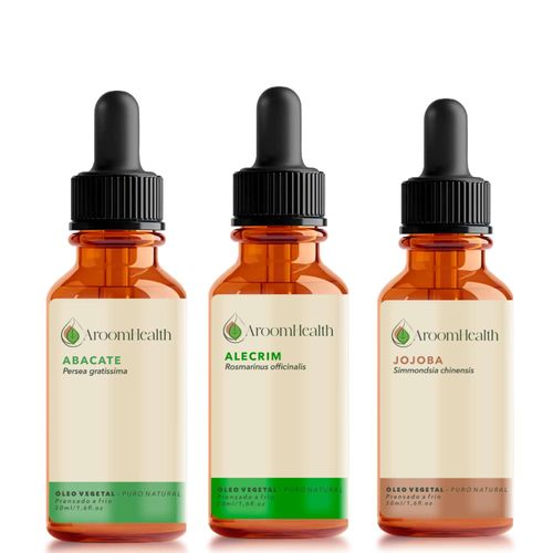 Kit óleos vegetais de Alecrim, Abacate e Jojoba - 30ml cada