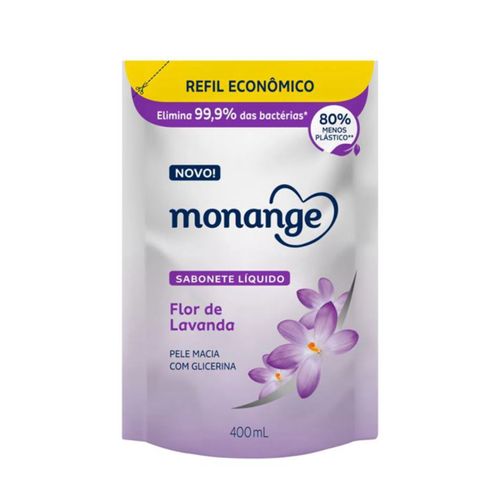 Kit c/9 Sabonete Liquido Monange 200ml Refil Lavanda