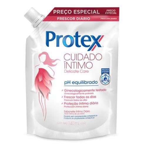 Kit c/9 Sabonete Íntimo Líquido Protex Delicate Care 140ml Refil Kit c/9 Sabonete Íntimo Líquido Protex Delicate Care 140ml Refil