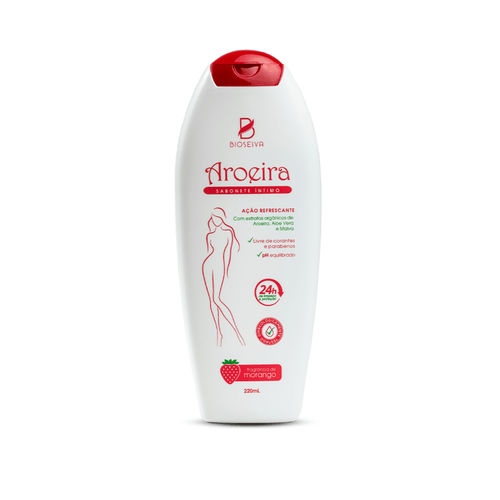 Kit c/9 Sabonete Íntimo de Aroeira Morango 220ml Bio Seiva