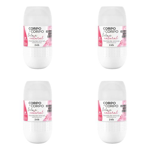 Kit c/4 Unidades de Davene Desodorante Roll-On Bela E Natural