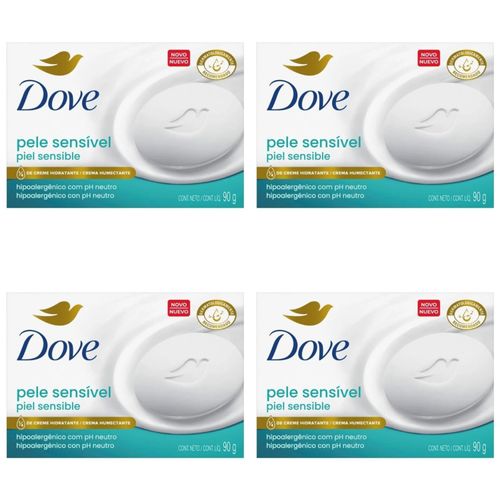 Kit c/4 Sabonetes Dove 90g Pele Sensível