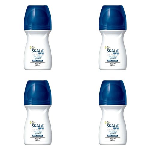 Kit c/4 Unidades de Desodorante Rollon Skala 60ml For Men Active Extreme Kit c/4 Unidades de Desodorante Rollon Skala 60ml For Men Active Extreme