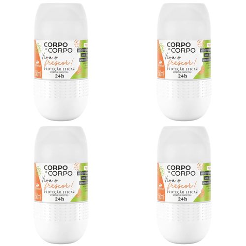 Kit c/4 Unidades de Davene Desodorante Roll-On Viva O Frescor