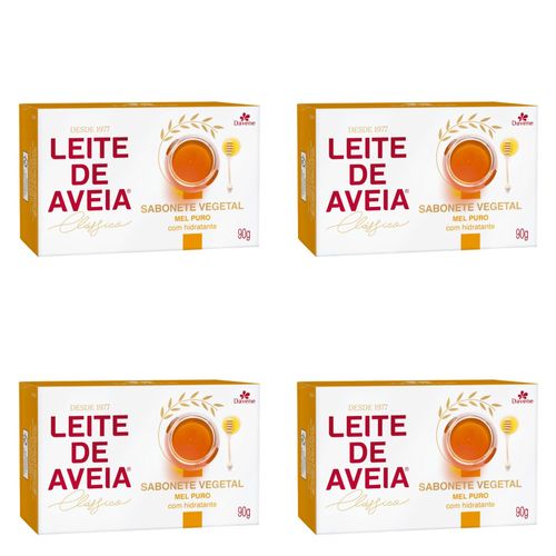 Kit c/4 Sabonetes Davene Leite De Aveia Mel Puro 90g cada Kit c/4 Sabonetes Davene Leite De Aveia Mel Puro 90g cada