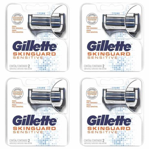 Kit c/4 Unidades de Carga Barbear Gillette Skinguard C/2 Sensitive