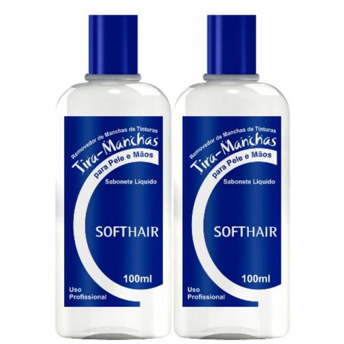 Kit c/2 Unidades de Sabonete Líquido Tira-manchas 100ml Softhair Kit c/2 Unidades de Sabonete Líquido Tira-manchas 100ml Softhair