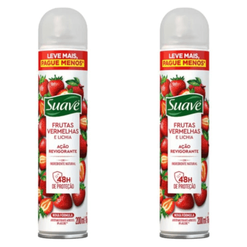 Kit c/2 Unidades de Desodorante Suave Aero Frutas Vermelhas 200ml