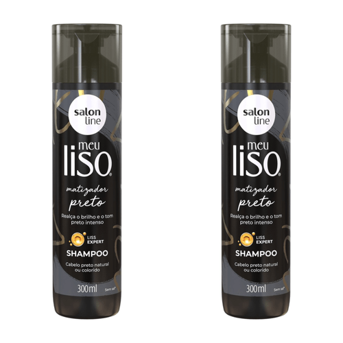 Kit c/2 Unidades de Shampoo Salon Line 300ml Meu Liso Matizador Preto