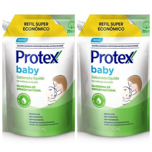Kit c/2 Sabonetes Líquido Protex Baby Glicerinado 800ml