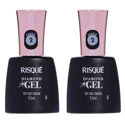 Kit c/2 Esmalte Risque Diamond Gel Fixador Top Coat Kit c/2 Esmalte Risque Diamond Gel Fixador Top Coat