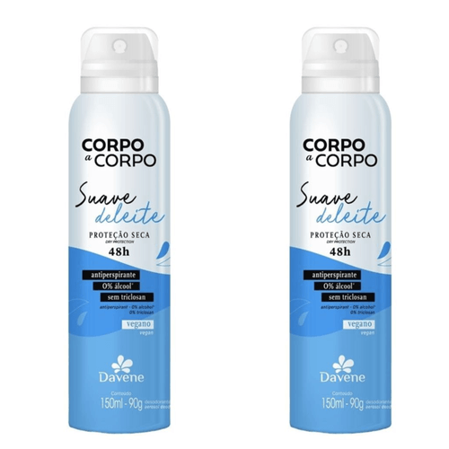 Kit c/2 Unidades de Davene Desodorante Aerosol Suave De Leite