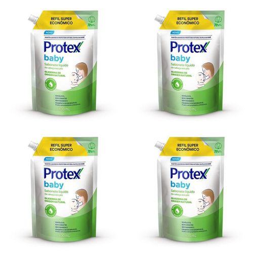 Kit c/4 Sabonetes Líquido Protex Baby Glicerinado 800ml